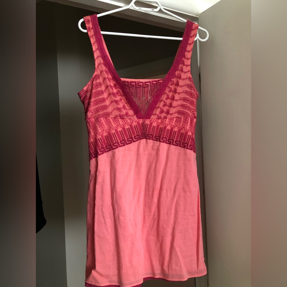 Free People Pink Embroidered Dress